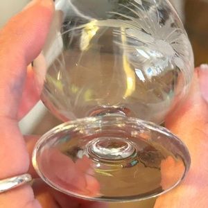2 real crystal hand etched small glasses